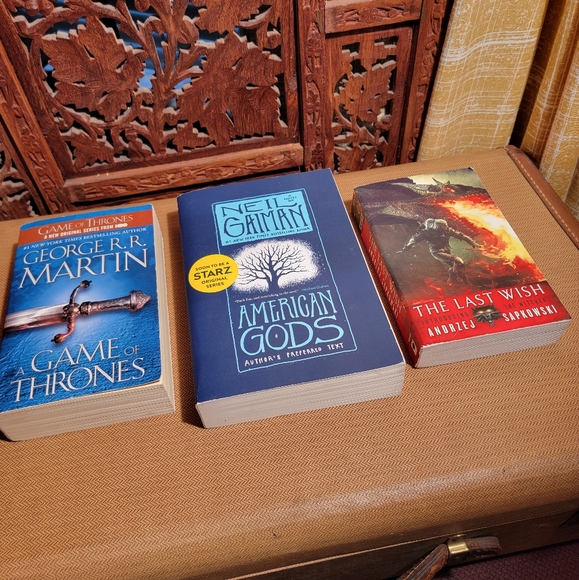 Game of Thrones, American Gods, & The Last Wish, Fantasy Paperback Book Bundle - Picture 2 of 15